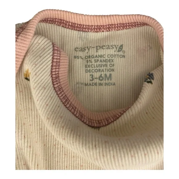 Easy Peasy Pink Floral Polka Dot Onesie Size 3-6months - Picture 4 of 4